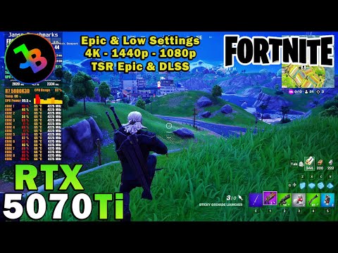 Fortnite | RTX 5070 Ti | Ryzen 7 5800X3D | 4K - 1440p - 1080p | Epic & Low Settings | DX12