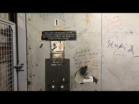 Worn Montgomery hydraulic freight elevator "A" - Ross Park Mall - PA