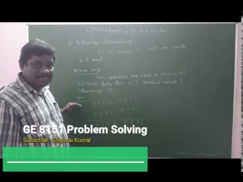 Ge8151 Problem Solving And Python Programming Python Operators