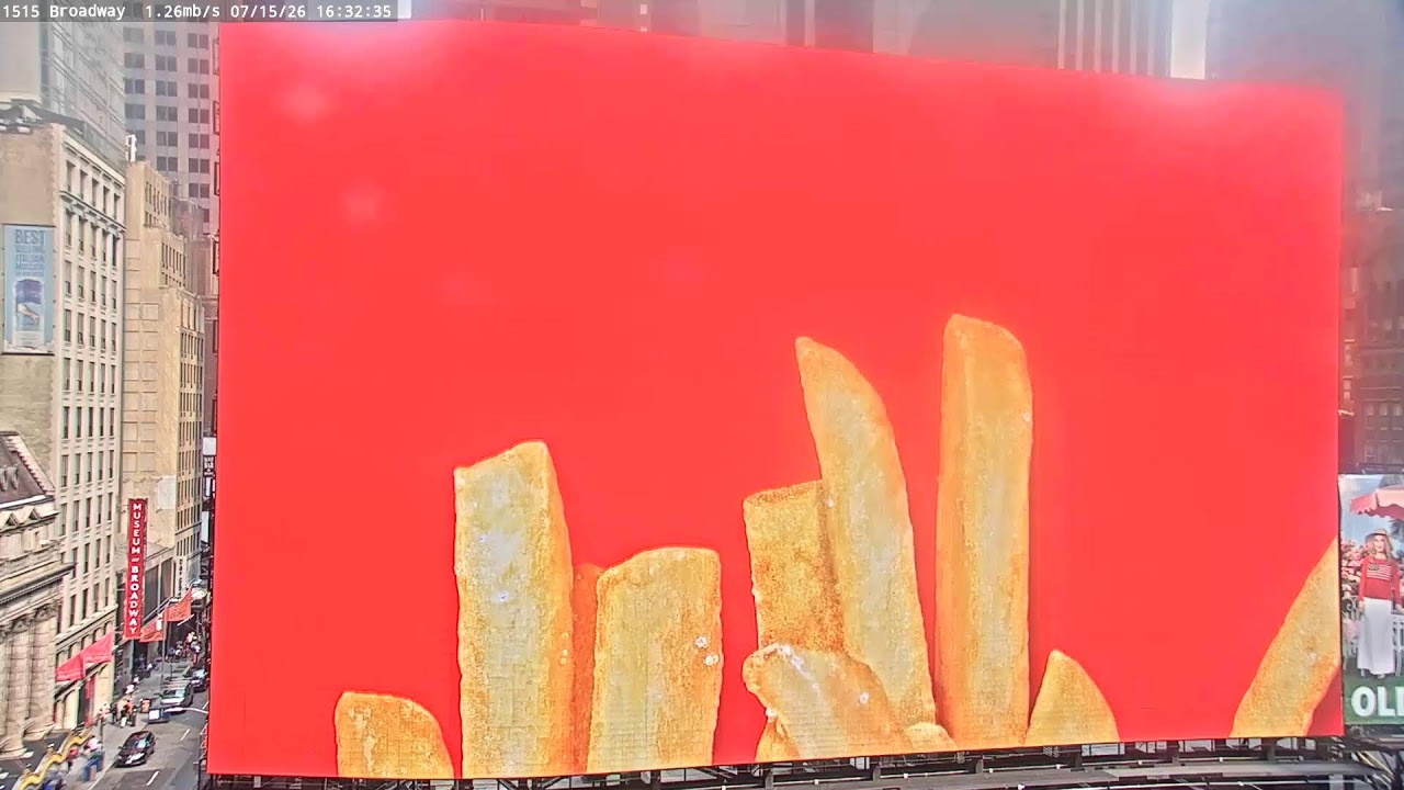 Live webcam view of Times Square 1515 Broadway Billboard View