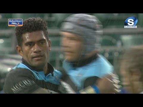 Nikola Matawalu Cuts Through For His 2nd Try - Glasgow Warriors v Zebre 10th May 2014