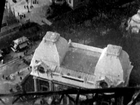 Panoramic View From The Elevator Of The Eiffel Tower (1900 Original Black & White Film)