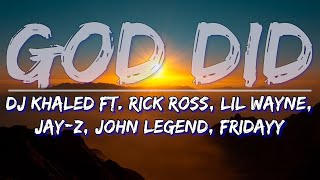 DJ Khaled, Rick Ross, Lil Wayne, JAY-Z, John Legend & Fridayy - GOD DID (Clean) (Lyrics)