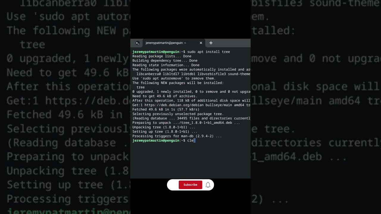 How to install and use Tree on ChromeOS, Crostini, Linux Terminal