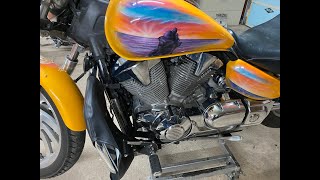 2008 Honda VTX 1300cc, spark plug check.