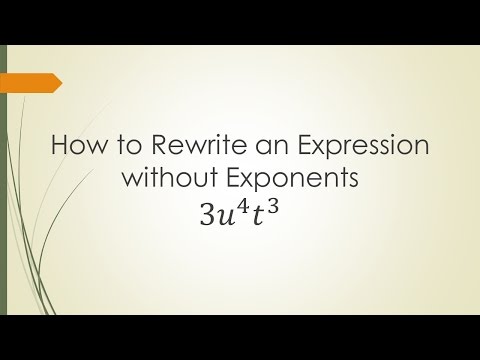 Part of a video titled How to Rewrite an Expression without Exponents: 3(u^4)(t^3) - YouTube