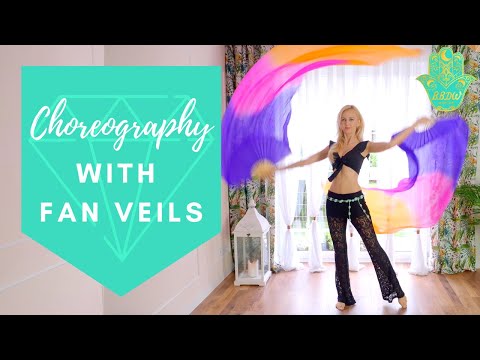 Fan veils choreography complete tutorial Belly dance baile oriental - Best Belly Dance Workout