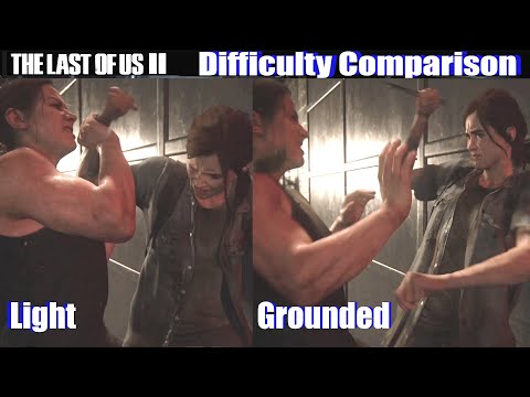 TLOU2 Light vs Grounded Difficulty Comparison (Ellie Fight) - The Last of Us 2