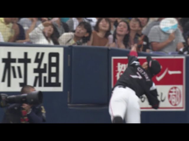 【2回裏】マリーンズ・鈴木 ファウルフライを体を張って見事キャッチ!! 2019/8/16 B-M