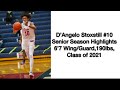 #10 D’Angelo Stoxstill Senior Season Highlights! 2021