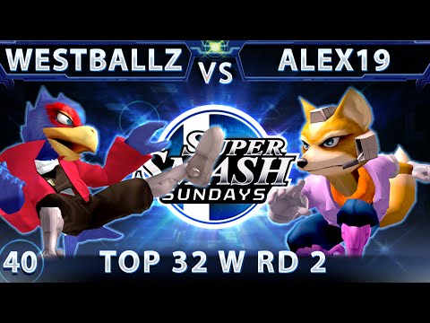 SSS 40 - Tempo Westballz (Falco) Vs. Alex19 (Fox) SSBM Top 32 Winners Round 2 - Smash Melee