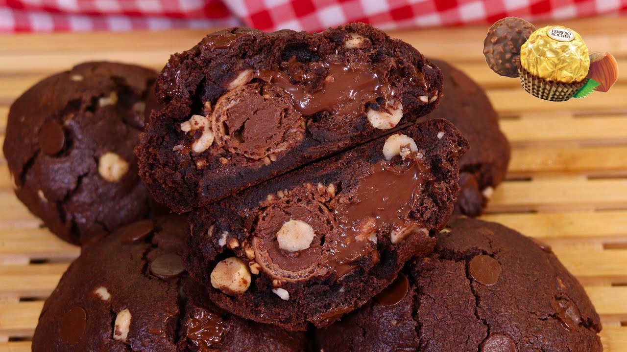 FAÇA E VENDA COOKIE RECHEADO DE CHOCOLATE FERRERO ROCHER | COOKIE DE NUTELLA | COOKIE DE AVELÃ