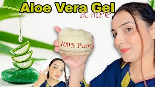 Easy Homemade Pure Aloe vera Gel in Just 2 Minutes for Face & Hair