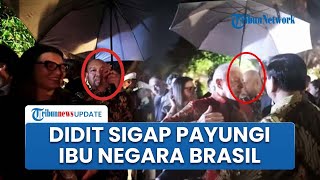 Momen Didit Prabowo Payungi Ibu Negara Brasil Janja Silva, Berbincang Hangat di Tengah Rintik Hujan