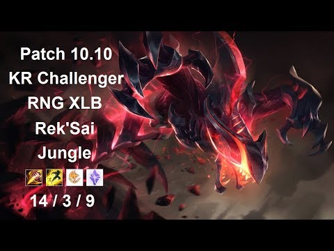 RNG XLB - Rek'Sai Jungle vs Nidalee - KR Challenger 1158 LP - Patch 10.10