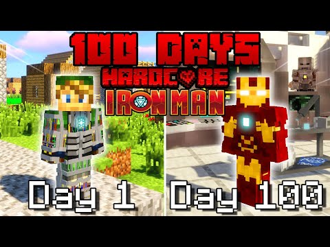 I Survived 100 Days As IRON MAN on HARDCORE Minecraft
