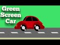 Green Screen Cartoon Car Red Signal Traffic Jam Red Vintage Car 2D Animation