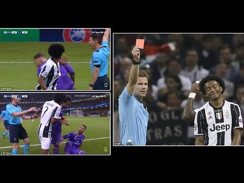 Juan Cuadrado receives bizarre red card for touch  Sergio Ramos less than 20 minutes after coming on
