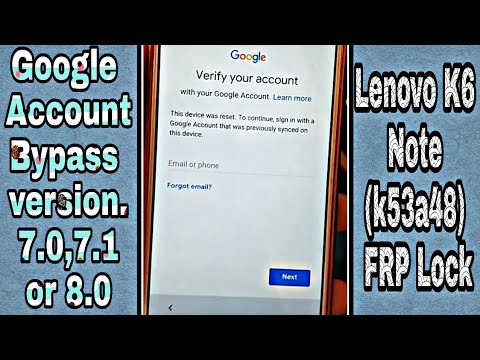 How To Remove FAR Lock Lenovo K6 Note (k53a48) 7.0,7.1 or 8.0 By Mobile Doctor