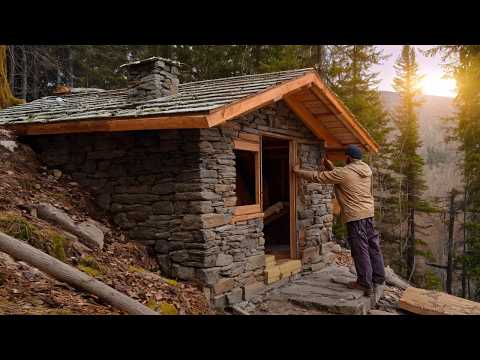I Spent 30 Days Building a House of STONES and LOGS in the Forest