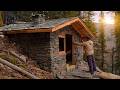 I Spent 30 Days Building A House Of STONES And LOGS In The Forest