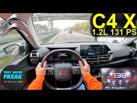2024 Citroën C4 X PureTech 130 (131 PS) Autobahn POV 🚗 Normal Speed Drive with Fuel Consumption
