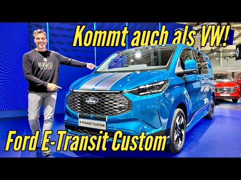 Ford E-Transit Custom 2023: Der kommt auch als VW Bus / California / Transporter! Review | Test