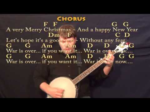 Happy X-Mas - Banjo Cover Lesson with Chords/Lyrics