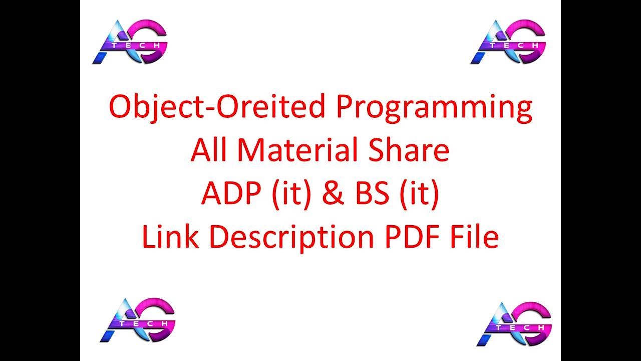 OOP Full Material || ADP IT & BS IT Students || Notes + Past Papers