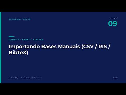 Importando bases manuais (CSV/RIS/BibTeX)