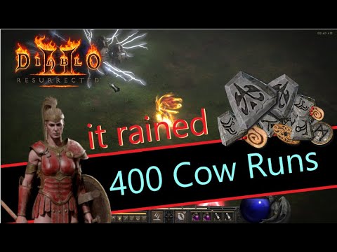 Rained high runes with Javazone!! 400 Cow runs - Diablo 2 Resurrected