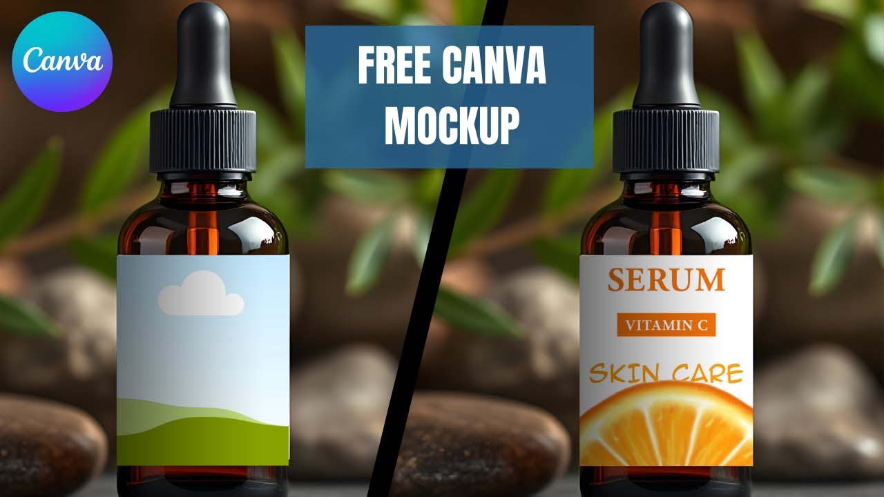 Free Cosmetic Dropper Bottle Mockup – Canva Product Photography Template | Link in the description.