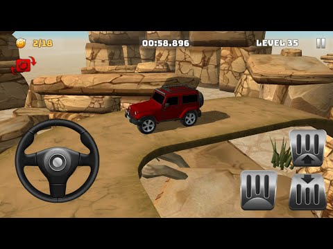 Mountain Climb 4x4 # 6 Level 26 - 35 Red Jeep Offroad Hill Driving -  Android GamePlay 3D