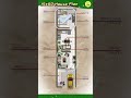 15 60 House Plan With Car Parking Narrow Plot Color Floor Plan 15 60 House Design Floorplan