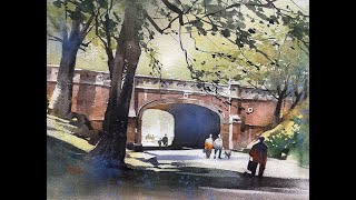 Painting Demonstration: Bridge, Central Park  #art #instructional #watercolorpainting