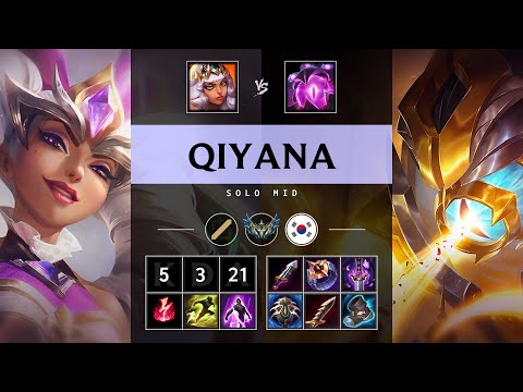 Qiyana Mid vs Vel'Koz: Killing spree - KR Challenger Patch 25.S1.1