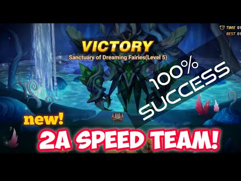 summoners war: 2A  ELLUNIA  level 5 SPEED TEAM! 100% success rate!