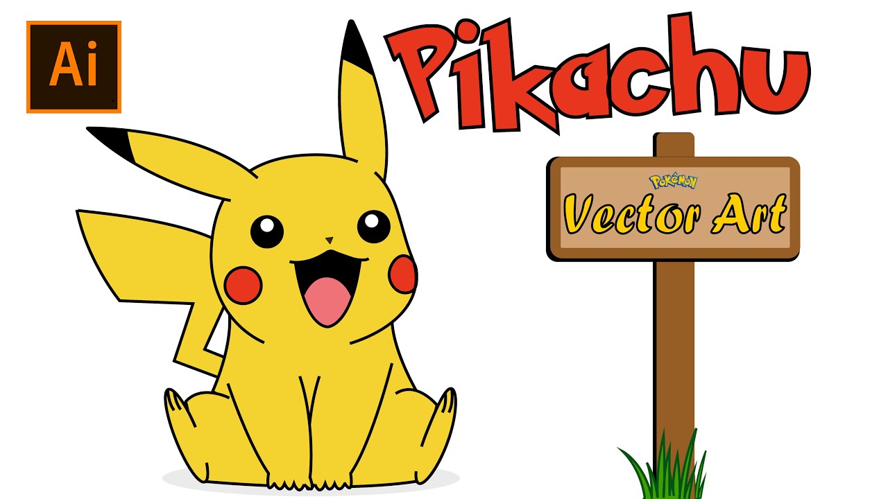 How To Create Cartoon Character Easily | Pikachu Vector Art | Adobe Illustrator CC