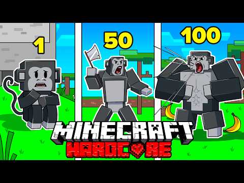 Zozo - I Survived 1000 DAYS as a MONKEY in HARDCORE Minecraft - And Other Animals - Compilation