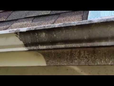 See before and after stains removed from the gutters