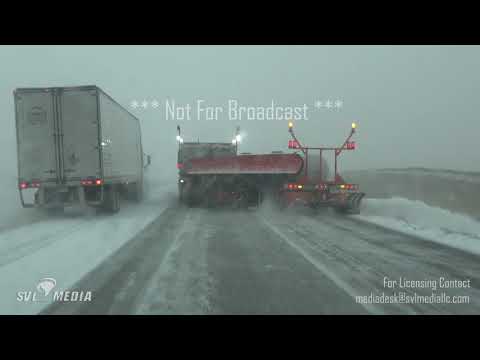 Valley City, North Dakota - Winter Storm Begins, Rollover Aftermath, Tow Plow I-94  Oct 10th, 2019