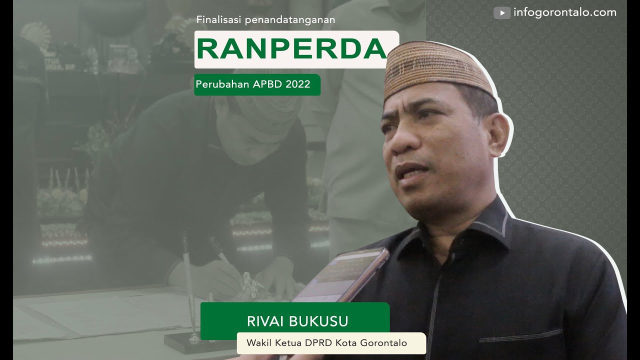 DPRD Bersama Eksekutif Kota Gorontalo Tandatangani Ranperda Perubahan APBD 2022
