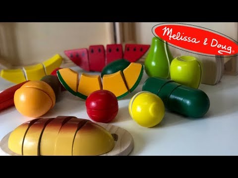 Learn Colors Names and Basic Fractions With Cutting Fruits and Vegetables from Melissa and Doug