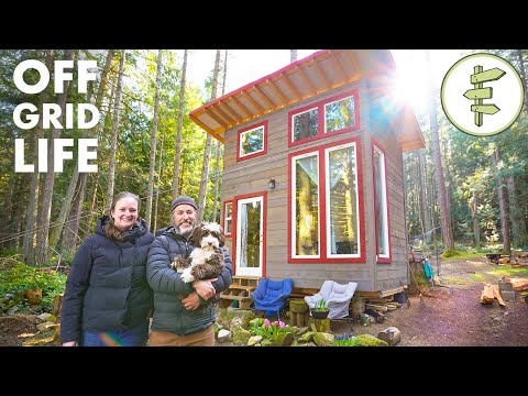 Couple Living Off-Grid on an Island in an Ultra Tiny Cabin