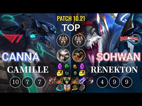 T1 Canna Camille vs KT SoHwan Renekton Top - KR Patch 10.21