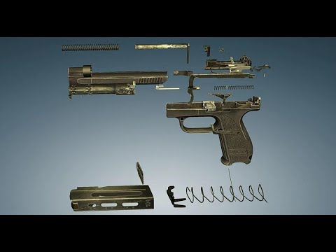 GSh-18 pistol: complete disassembly and assembly #animation
