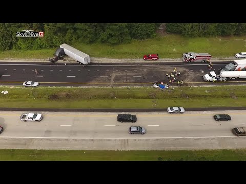 DRONE VIDEO: Fatal collision closes I-40 in Johnston County