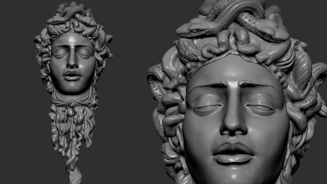 Worked on Medusa Head Details - Perseus and Medusa Statue Study - Zbrush 2021.6.2