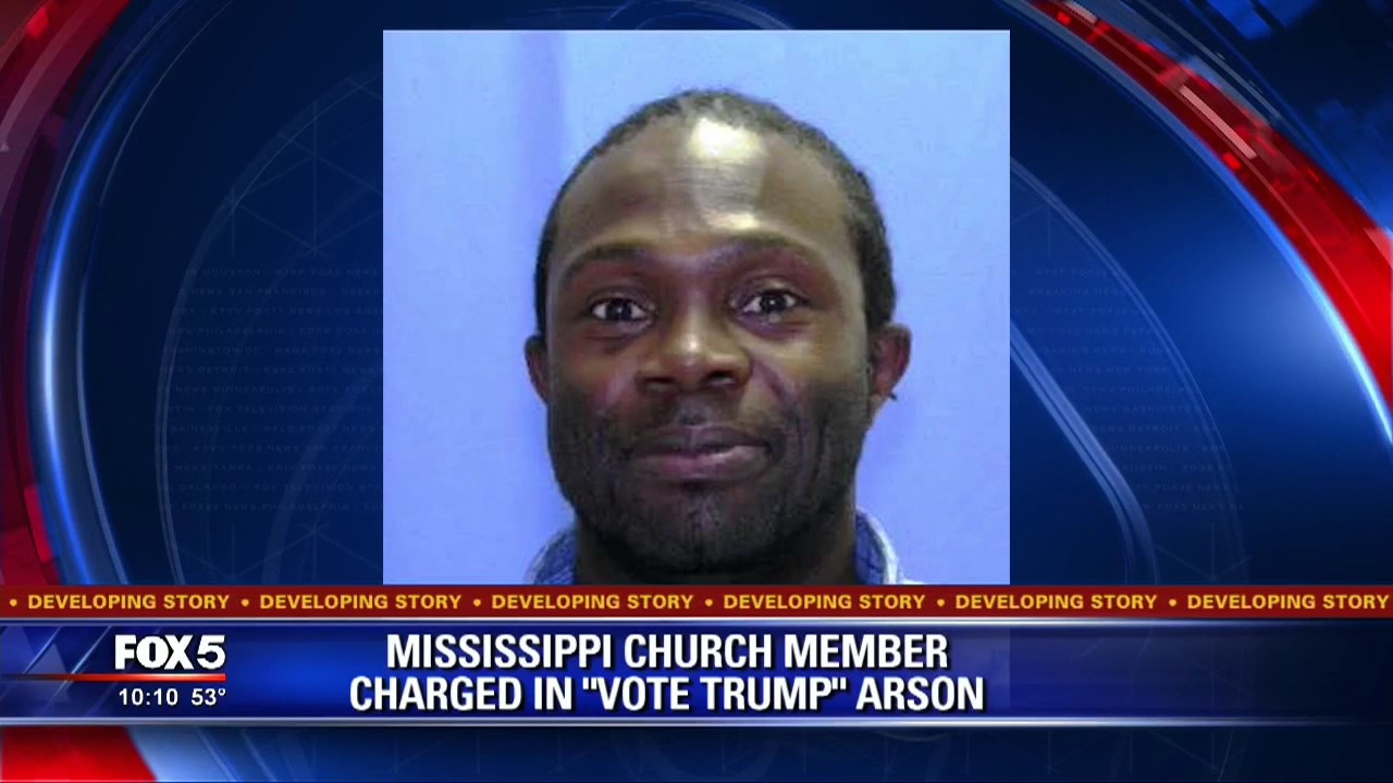 Mississippi church member charged in 'Vote Trump' arson