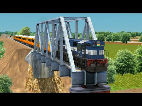 Trains vs Broken Bridge | Broken Bridge Crashes – Train Simulator 2021